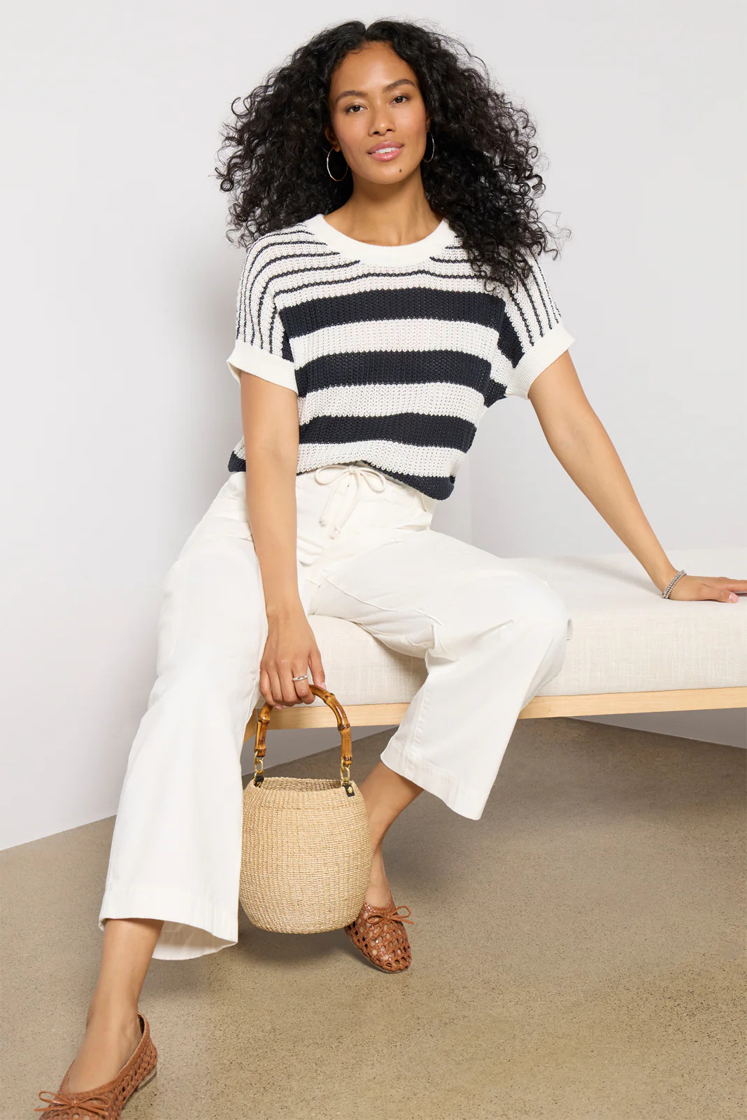 Ivy Open Weave Tee | Evereve