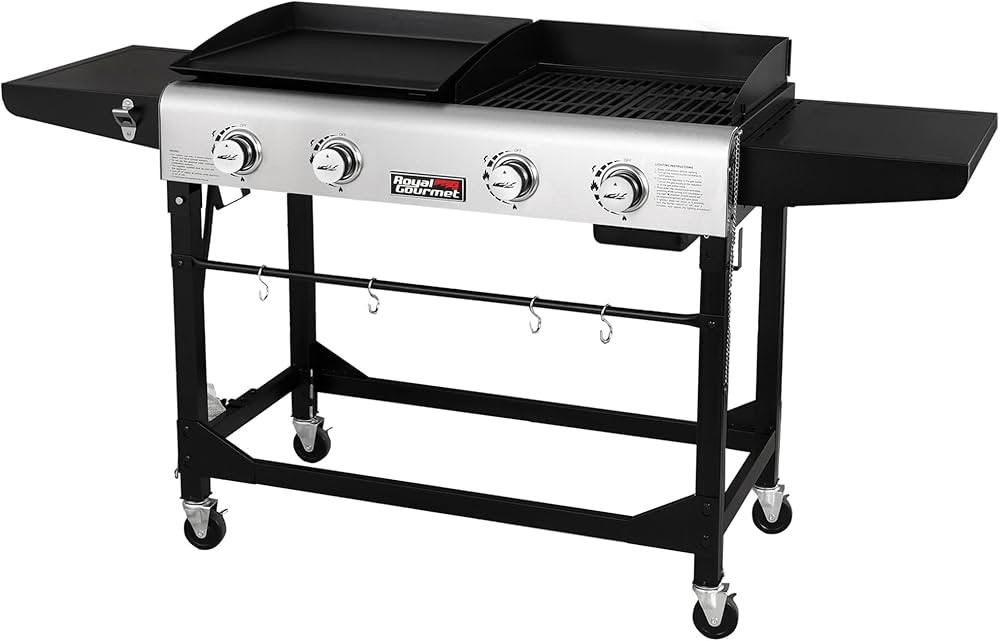 Royal Gourmet GD401 Portable Propane Gas Grill and Griddle Combo with Side Table | 4-Burner, Fold... | Amazon (US)