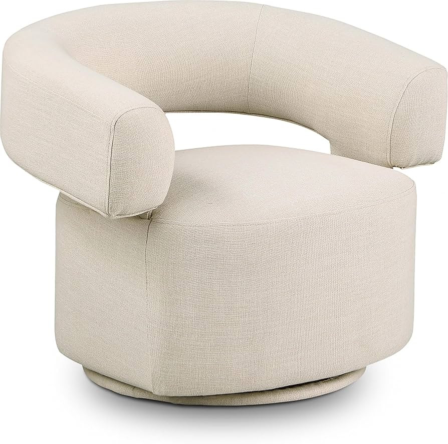 Meridian Furniture 598Beige Niya Collection Art Deco Swivel Accent Chair with Rich Beige Linen Te... | Amazon (US)