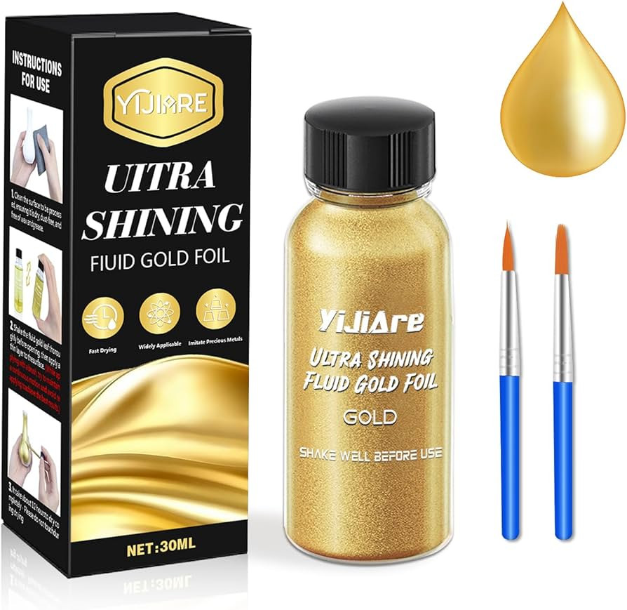 Liquid Gold Leaf Paint, Alcohol-Based Metallic Gold Paint, Quick-Drying for Crafts, DIY, and Resi... | Amazon (US)