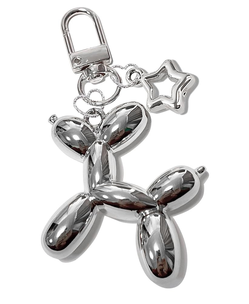 LAEKOU Star Balloon Dog Keychain for Women, Cute Y2K Key Chain Accessories, Aesthetic Charms for ... | Amazon (US)
