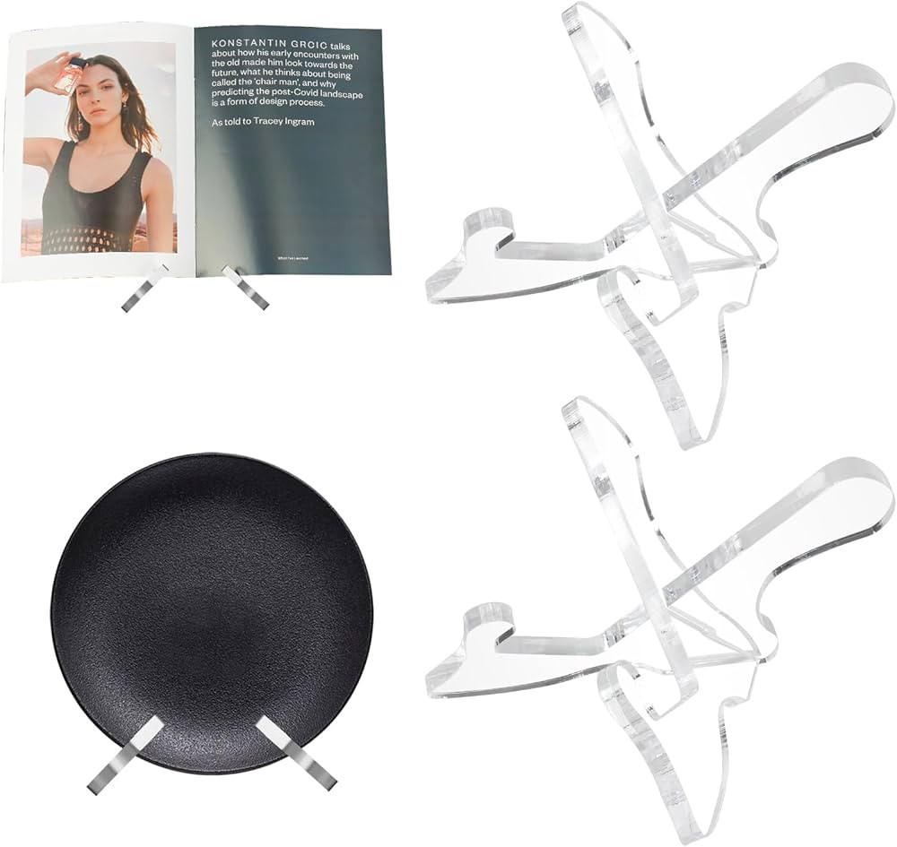 Cutora 2 Pack Acrylic Cookbook Stand for Kitchen Recipe Book Holder, Kitchen Counter, Tablets She... | Amazon (US)