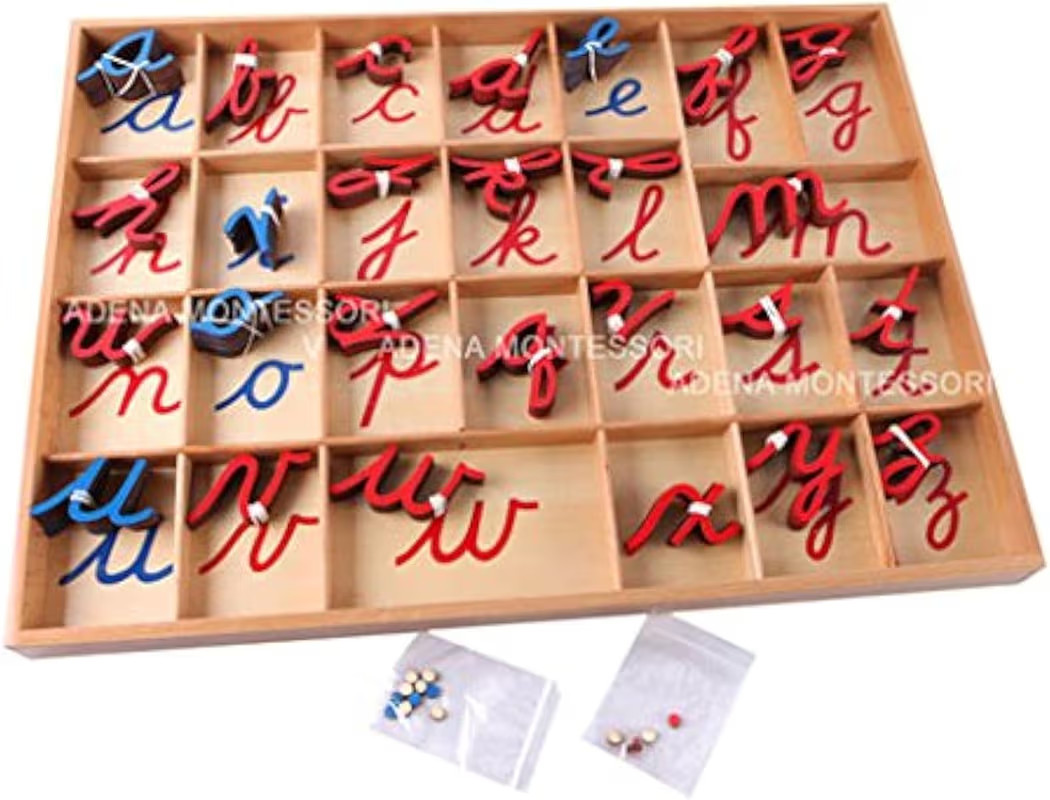 Small Cursive Moveable Alphabet-Montessori Grammar Symbols Cards with Box-Montessori Materials La... | Amazon (US)