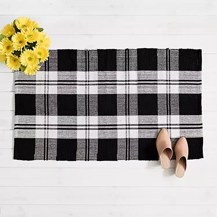 Black and White Buffalo Check Scatter Rug | Kirkland's Home