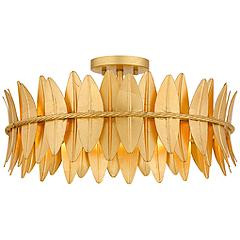 Liza 4-Light Gold Leaf Semi-Flush Mount Light | Lamps Plus