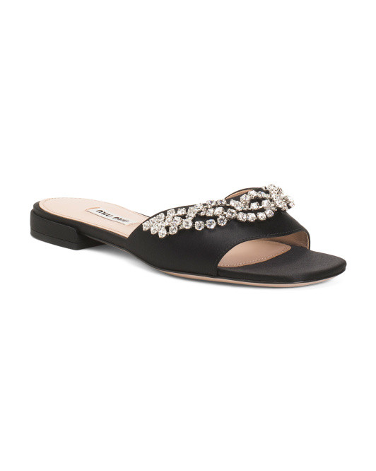 Made In Italy Raso Embellished Satin Sandals | TJ Maxx