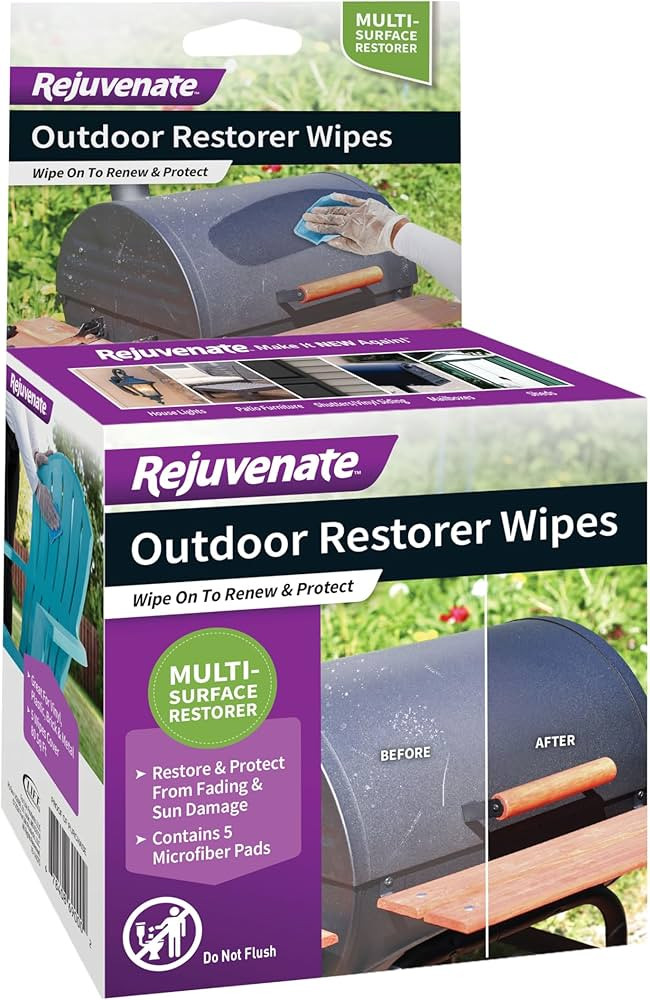 Rejuvenate Outdoor Restorer Wipes, 5 Count, Individually-Wrapped Pre- Saturated Microfiber Wipes ... | Amazon (US)