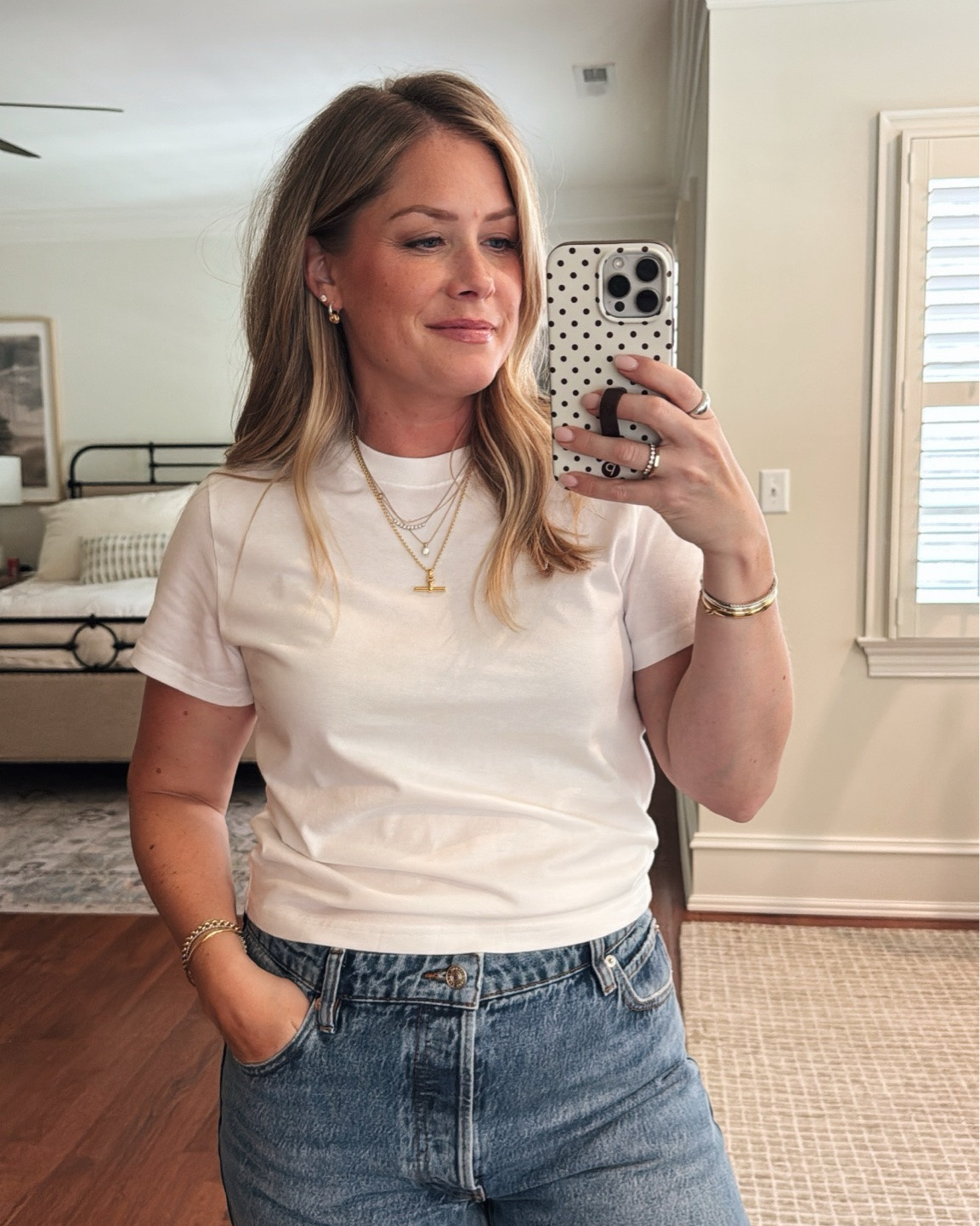 Medium in both t-shirts!
