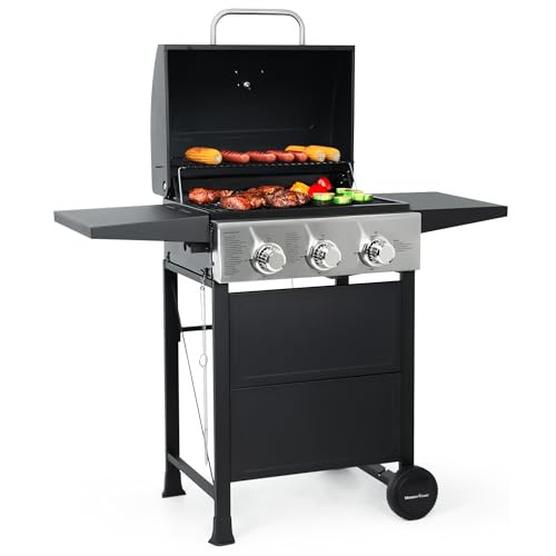 Amazon.com: MASTER COOK 3 Burner BBQ Propane Gas Grill, 472 Sq. In. Cooking Area, 30,000 BTU Stai... | Amazon (US)