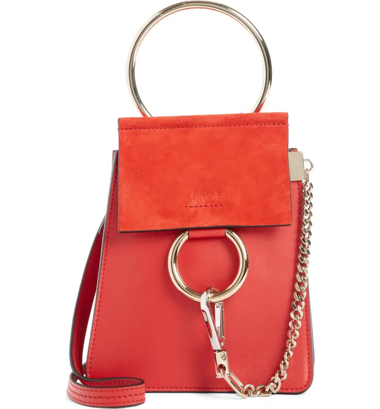 Faye Small Suede & Leather Bracelet Bag | Nordstrom
