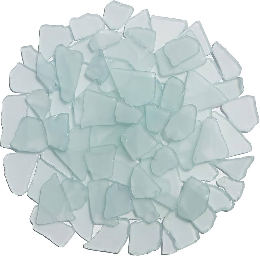 OYGL Sea Glass for Crafts, 9oz Cyan White Frosted Seaglass Pieces | Amazon (US)