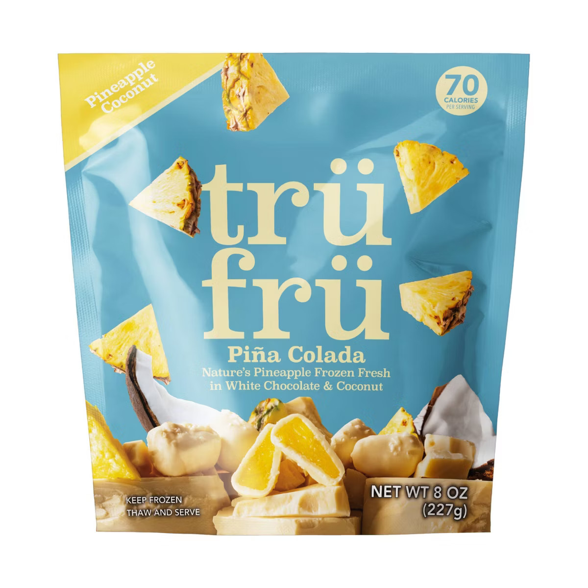 Tru Fru Frozen Pineapples in White Chocolate & Coconut - 8 oz | Target