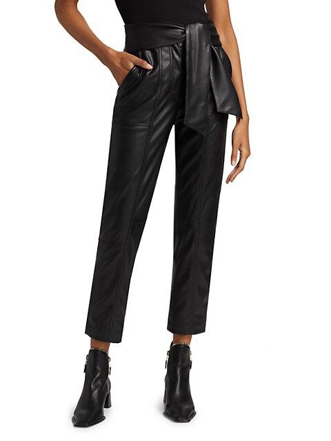 Tessa Vegan Leather Tie Pants | Saks Fifth Avenue