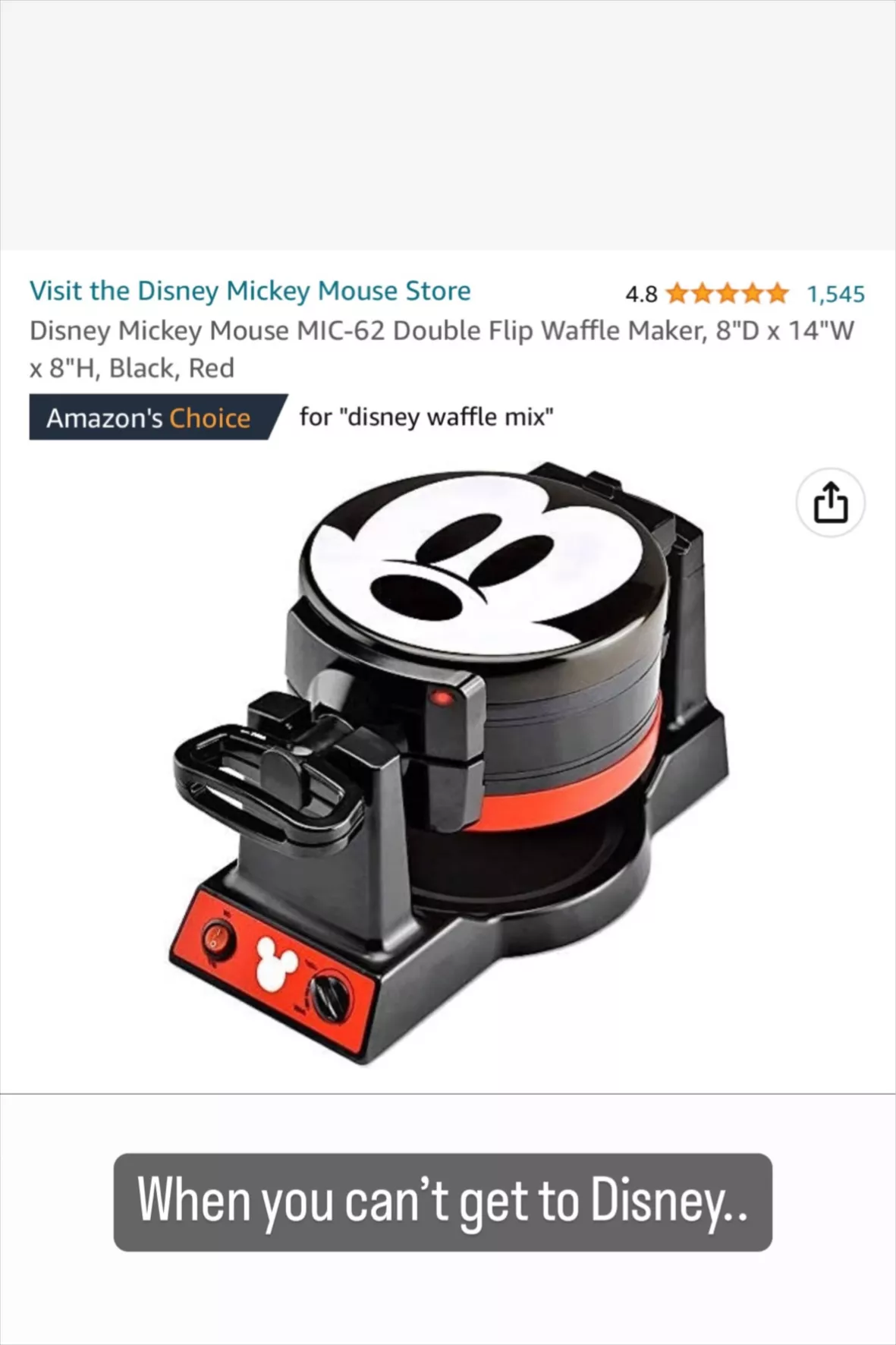 Disney Mickey Mouse Double Flip Waffle Maker  Waffle maker, Mickey waffle  maker, Mickey mouse waffle maker