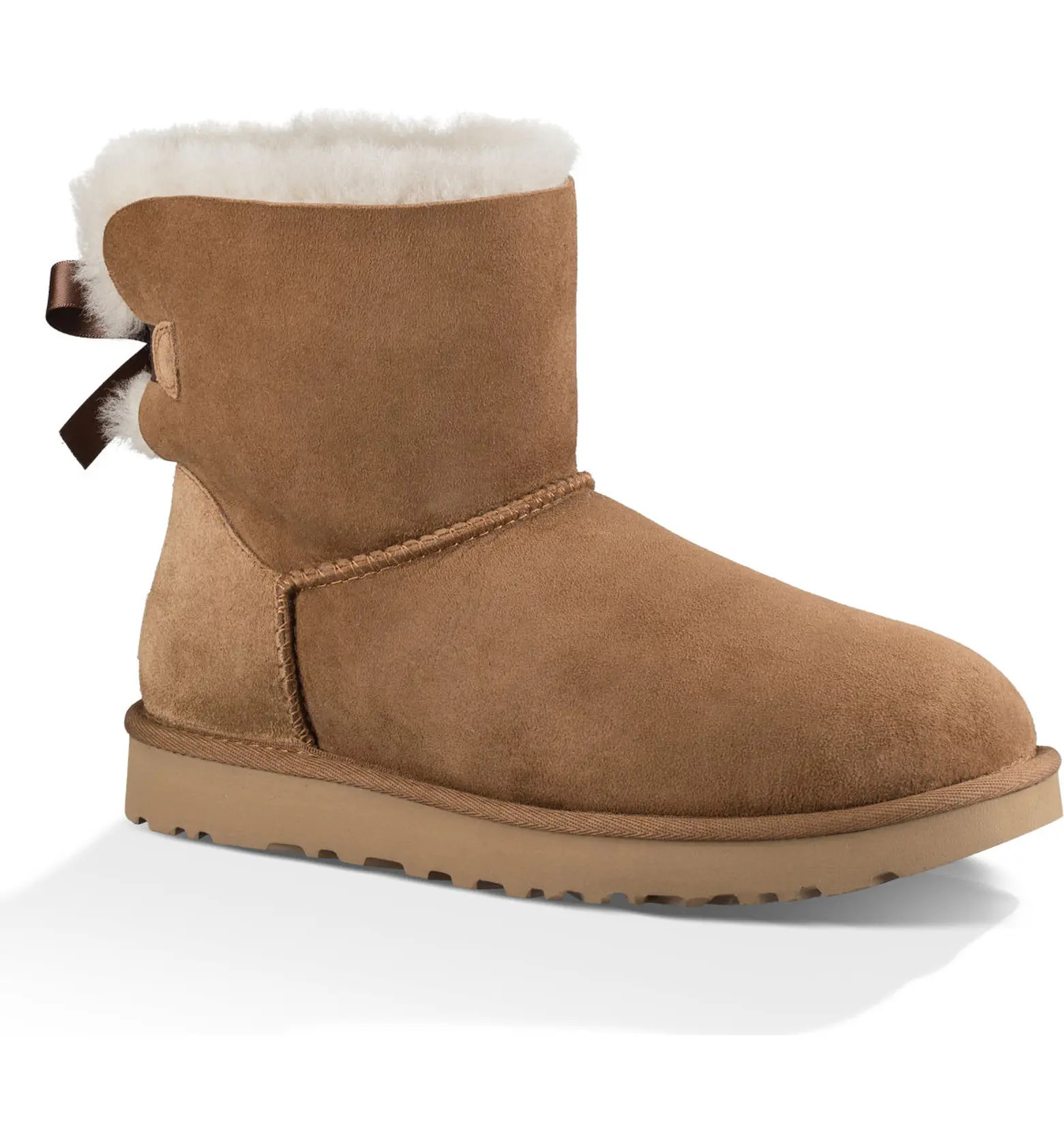 Mini Bailey Bow II Genuine Shearling Bootie (Women) | Nordstrom