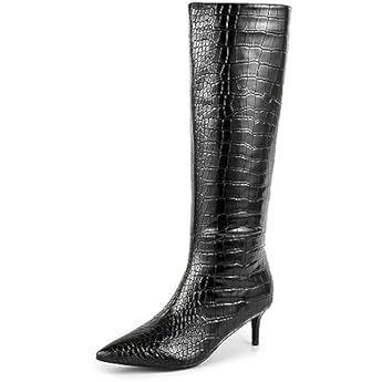 wetkiss Knee High Boots for Women, with Stiletto Heel and Pointed Toe Design, Classic and Sexy | Amazon (US)
