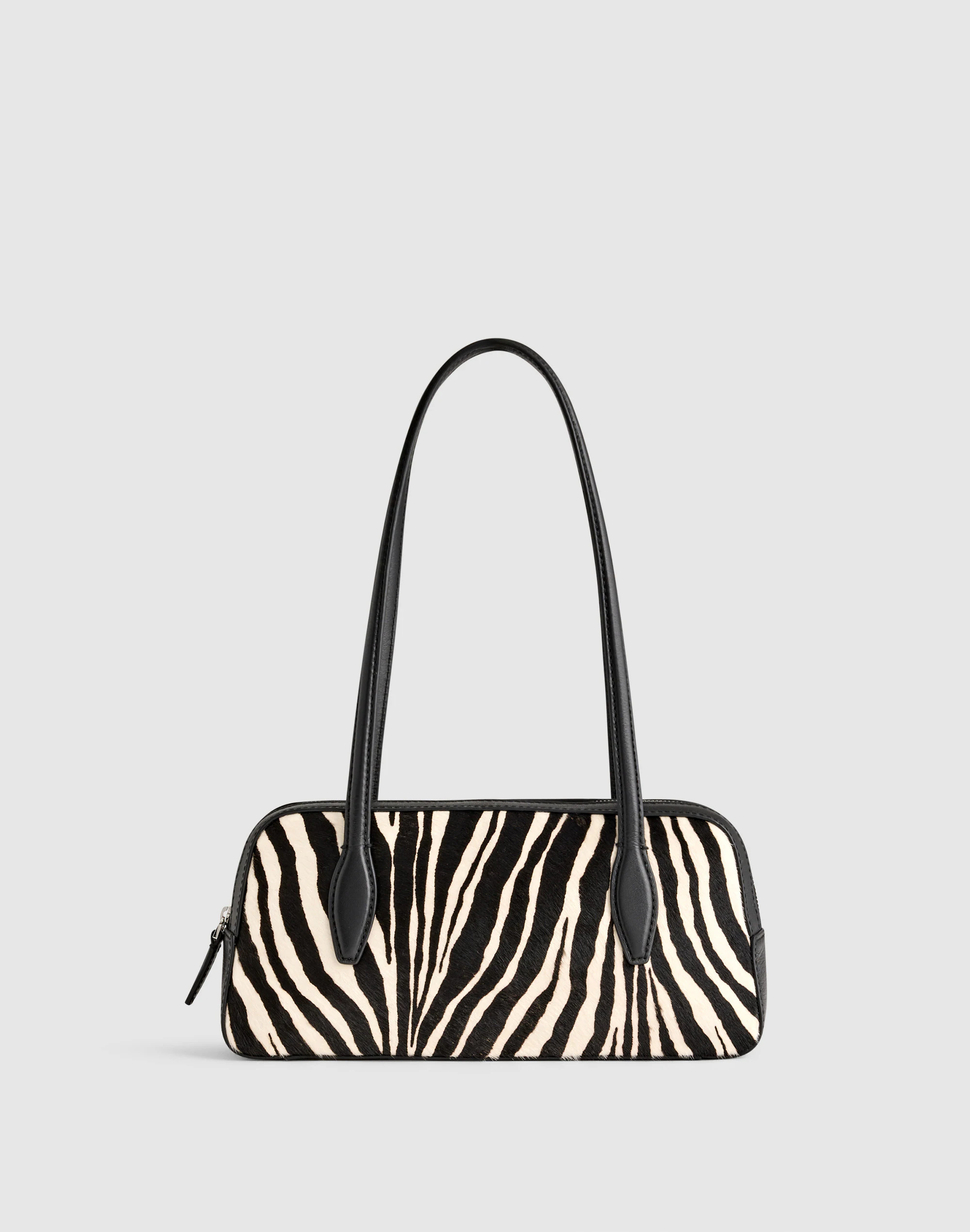 The Top-Zip Mini Shoulder Bag in Zebra-Print Haircalf | Madewell