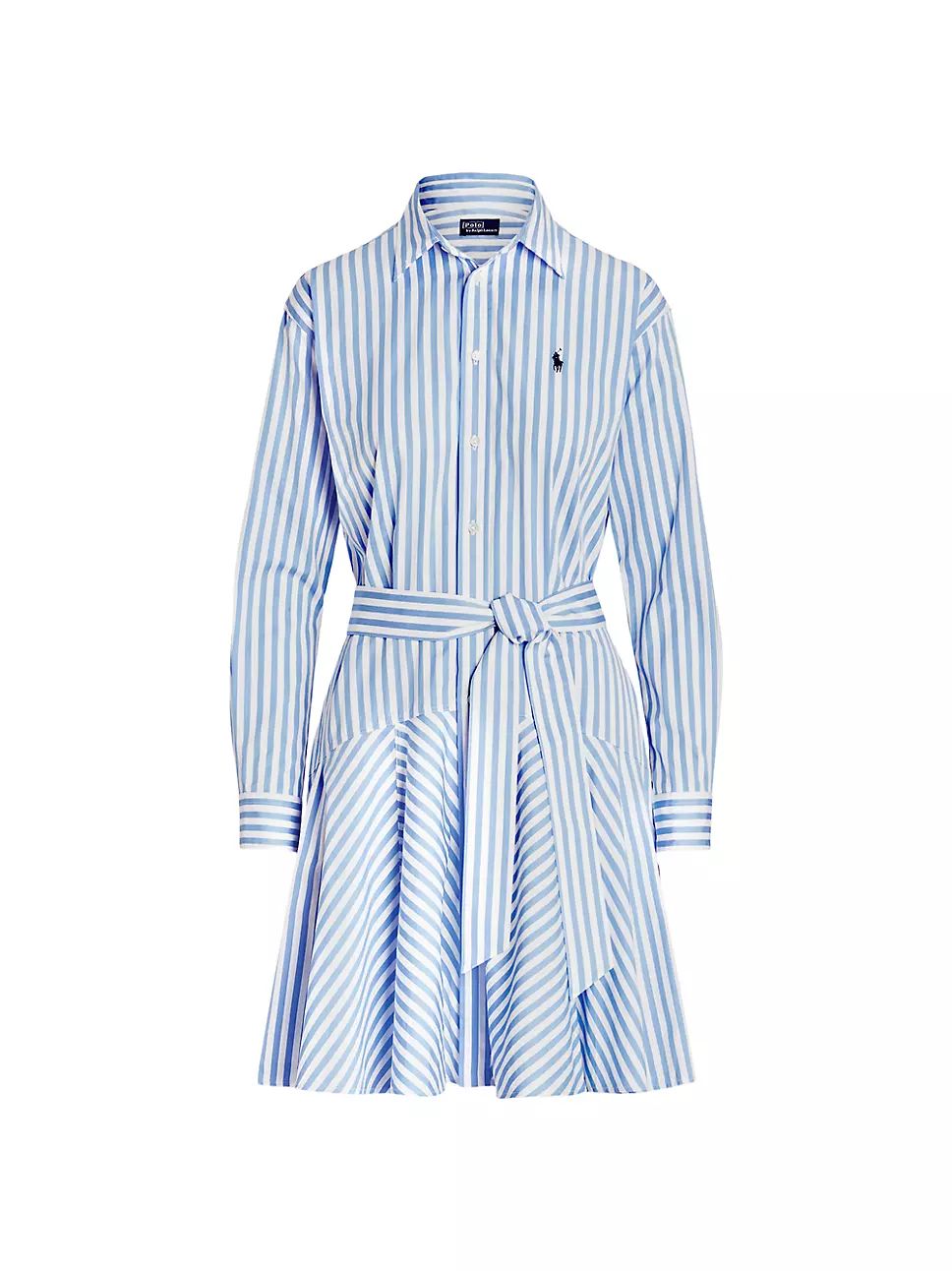 Belted Striped Cotton Shirtdress | Saks Fifth Avenue
