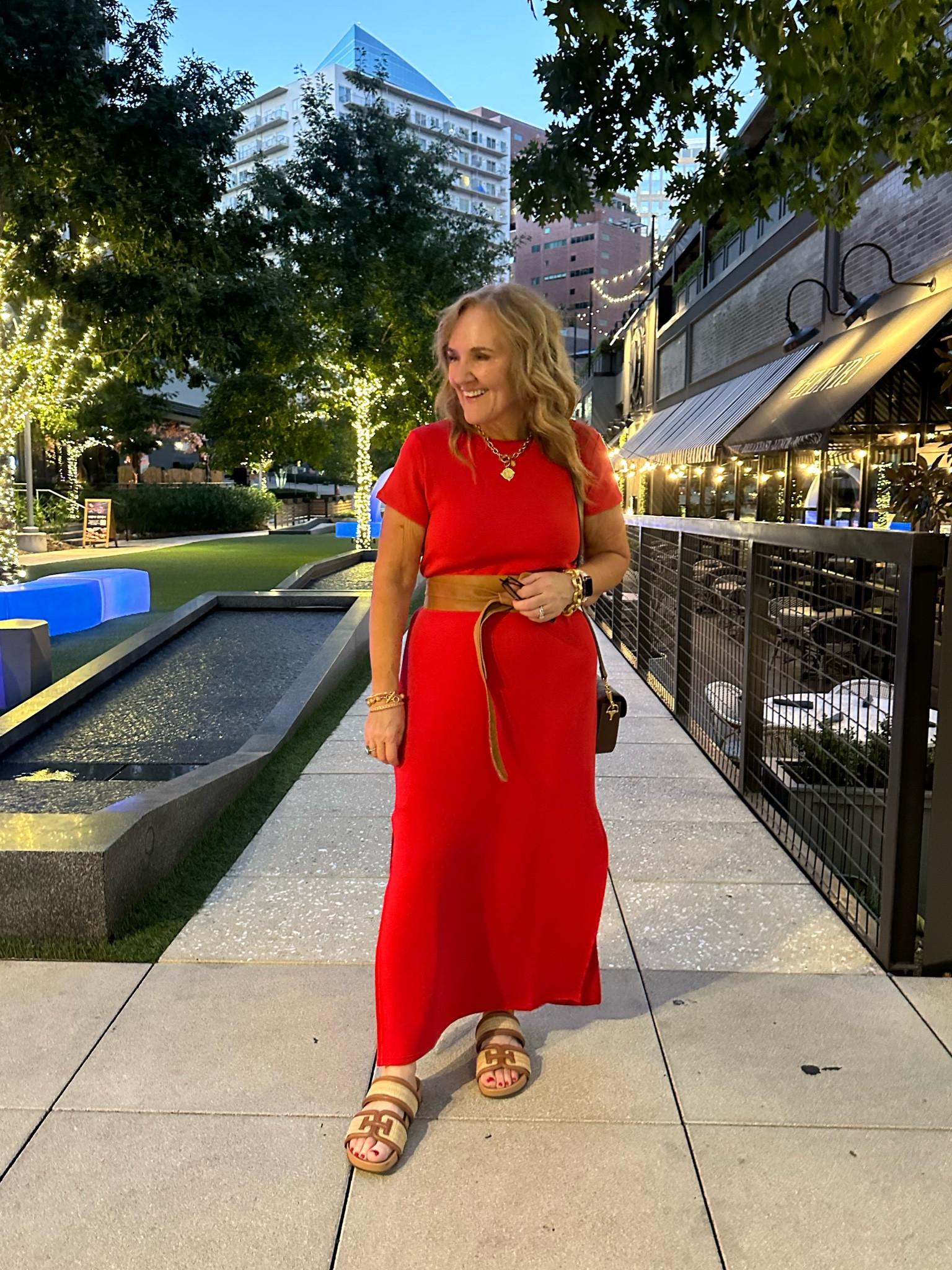 After the cocktail party we headed out to a casual dinner. This spanx air sssentials dress is perfection. A gorgeous color, pure comfort, and comes in XS-3X code NANETTEXSPANX 15% off

Shop my favorite bras with code NANETTEFS15 15% off. They are a wire free underwear bra with support! 
Add an ada belt, the classic wrap. Or wear it unbelted. Still love these sandals! 

Spanx dress air essentials dress red dress 

#LTKCon #LTKOver40 #LTKMidsize