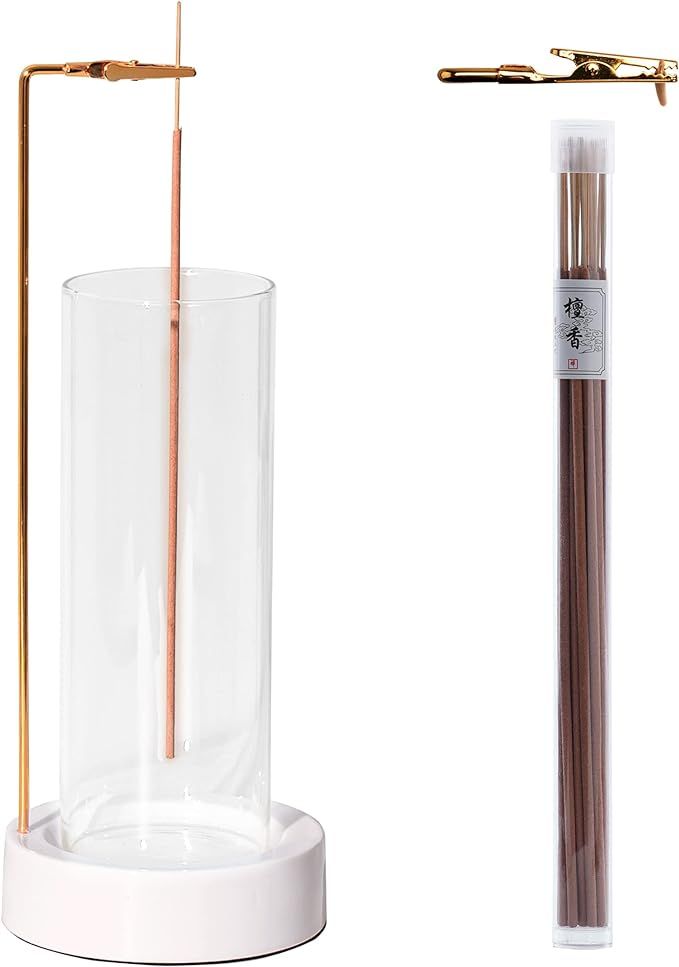 CEREMONY Incense Holder, Ceramic Incense Holder for Sticks with Glass Ash Catcher,Incense Burner ... | Amazon (US)