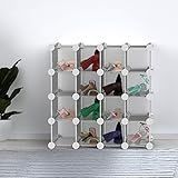Lavish Home 16 Piece Interlocking Cubby – Customizable and Stackable Modular Plastic Shoe Organizer  | Amazon (US)