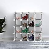 Lavish Home 16 Piece Interlocking Cubby – Customizable and Stackable Modular Plastic Shoe Organizer  | Amazon (US)