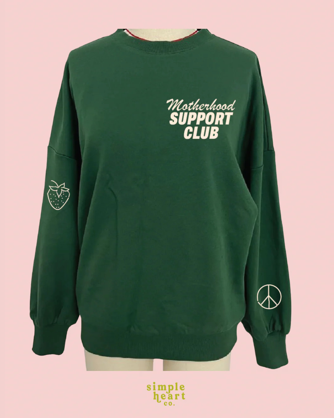 Motherhood Support Club Oversized Crewneck Sweatshirt - Cozy Mom Loung | Simple Heart Co