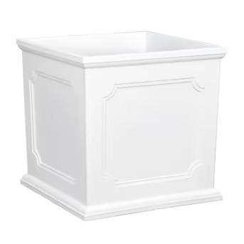 allen + roth Square 14.02-Inches W Large White Resin Contemporary/Modern Indoor/Outdoor Planter w... | Lowe's