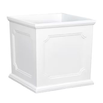 allen + roth 14.02-in W x 14.9-in H White Resin Contemporary/Modern Indoor/Outdoor Planter | Lowe's