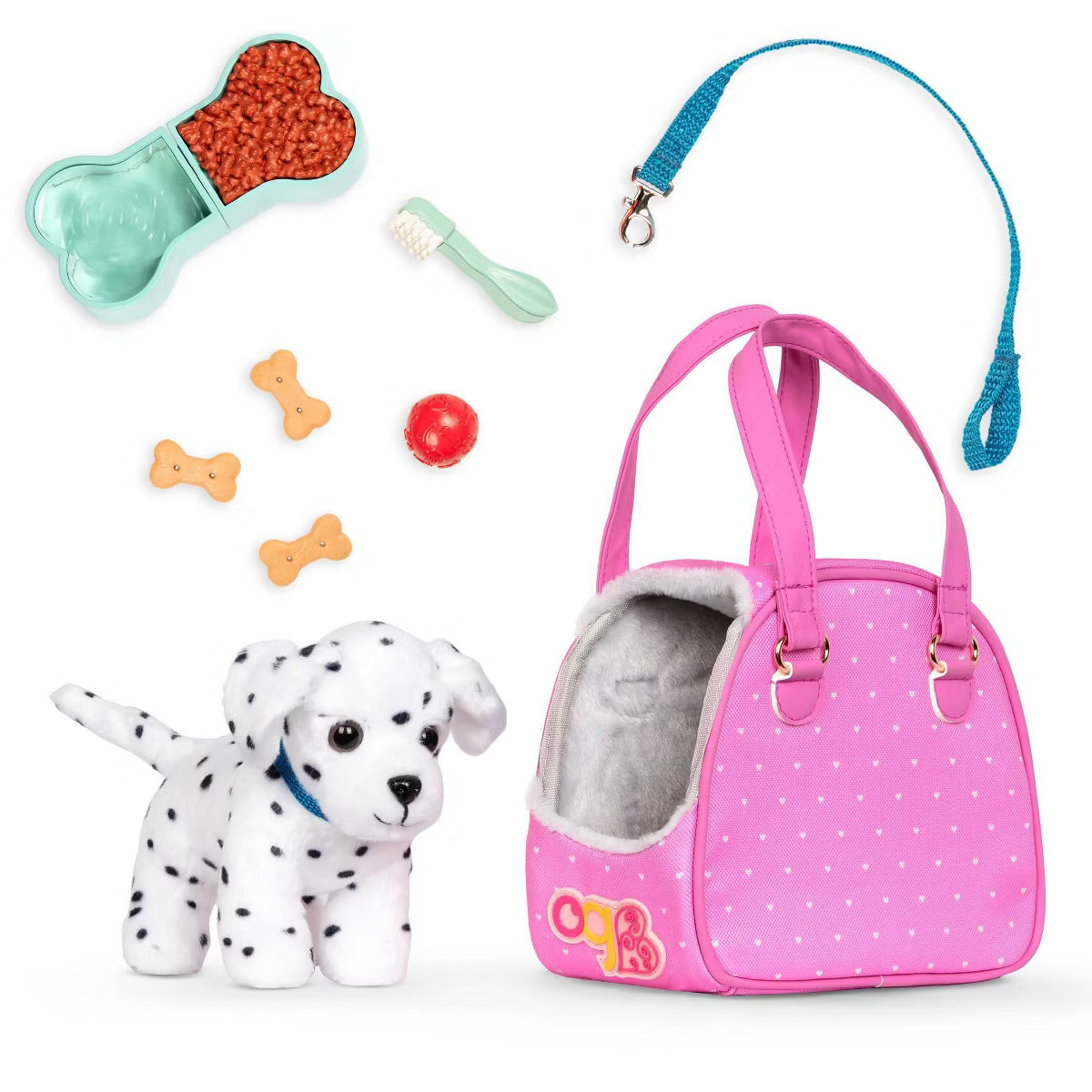 Our Generation Hop In Dog Carrier & Pet Plush Puppy Dalmatian for 18" Dolls: 12-Piece Doll Access... | Target