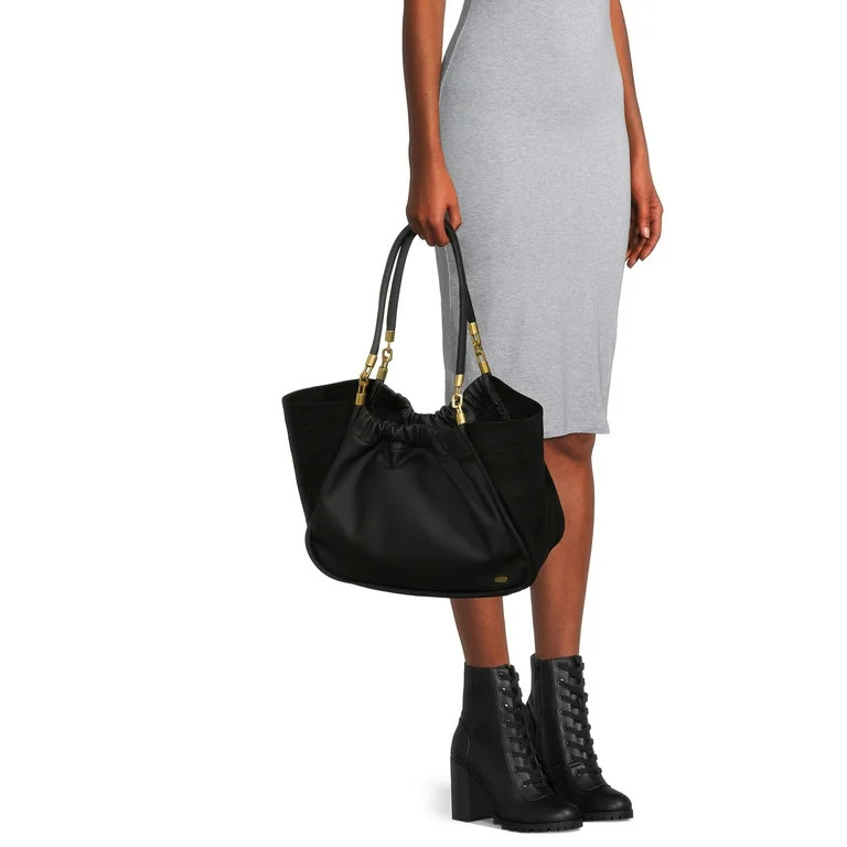 Scoop Women's Sueded Tote Bag Black - Walmart.com | Walmart (US)