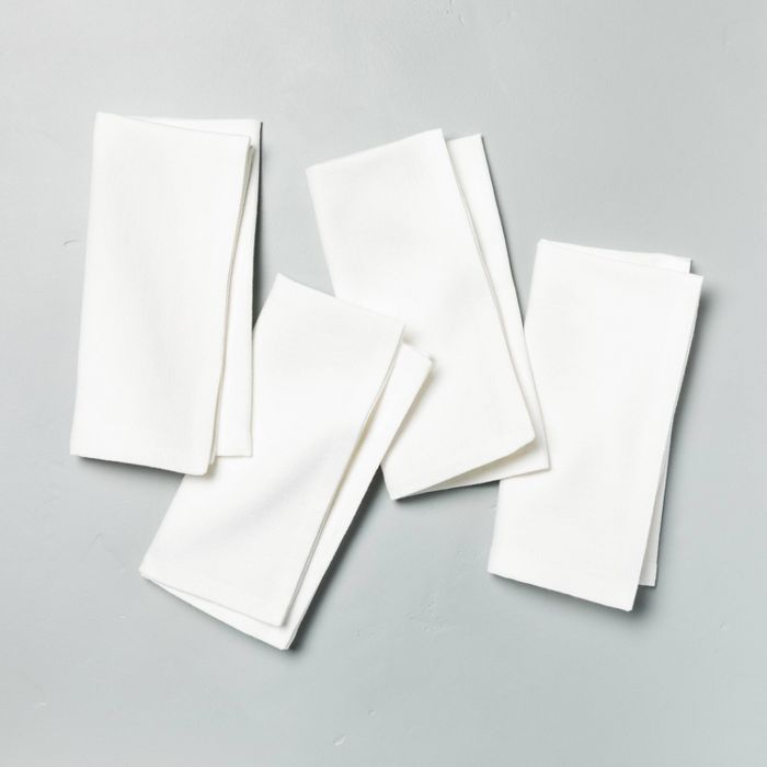 4pk Solid Cotton Napkin Set Sour Cream - Hearth & Hand™ with Magnolia | Target
