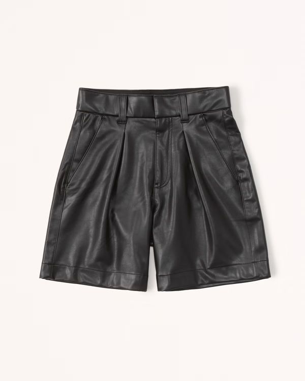 Women's 6 Inch Vegan Leather Tailored Shorts | Women's Vegan Leather | Abercrombie.com | Abercrombie & Fitch (US)