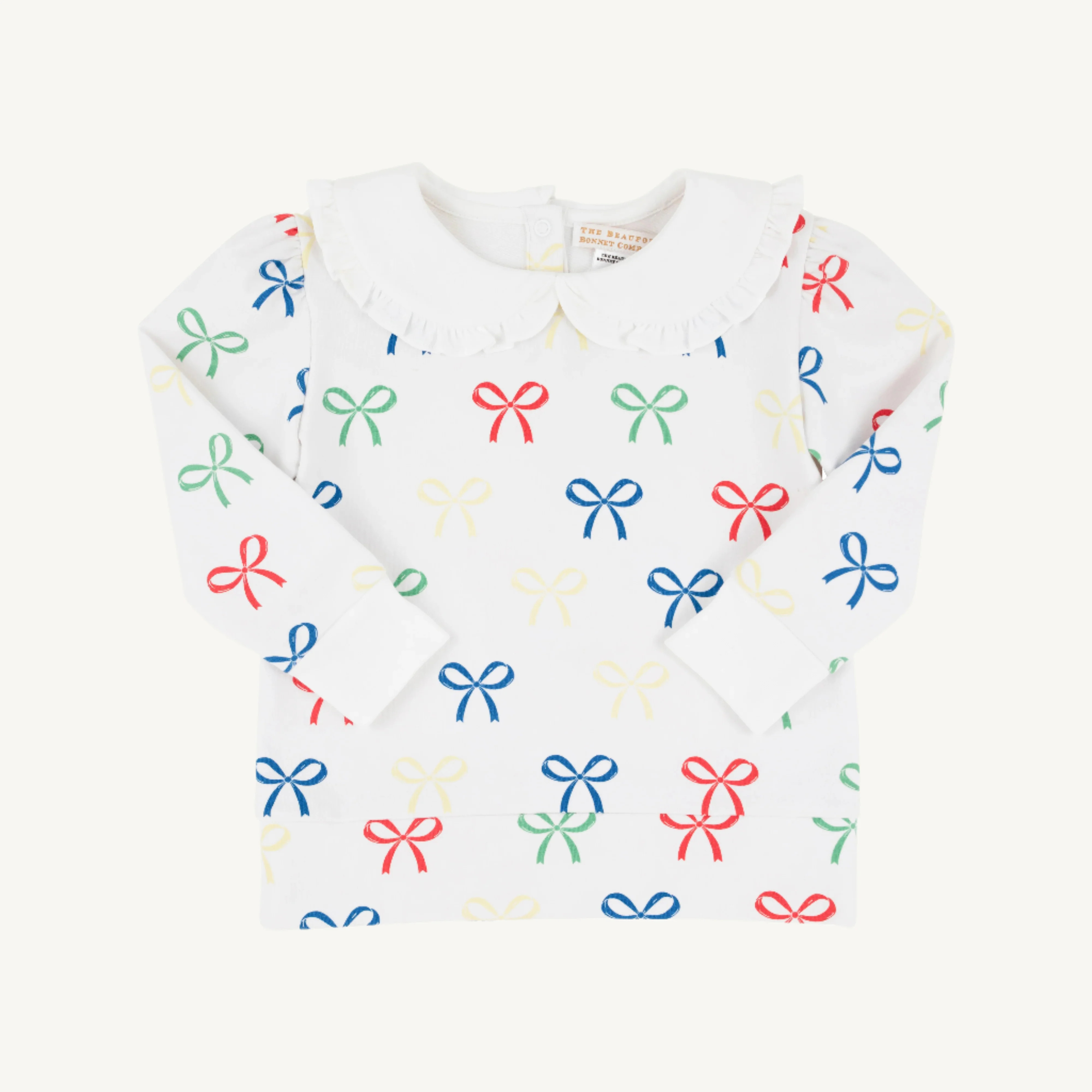 Maude's Ruffle Cassidy Comfy Crewneck - Ribbon Reminder with Worth Ave | The Beaufort Bonnet Company