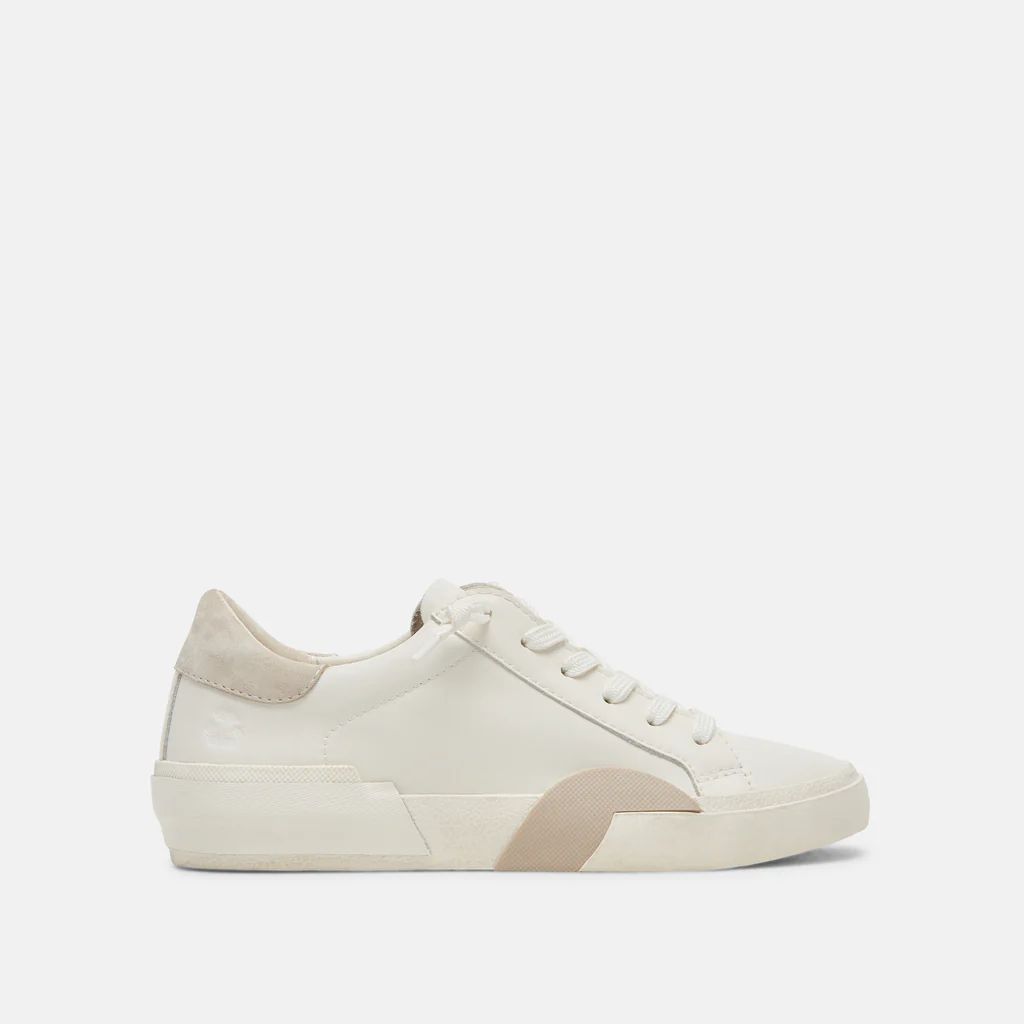 ZINA 360 SNEAKERS WHITE NATURAL RECYCLED LEATHER | DolceVita.com