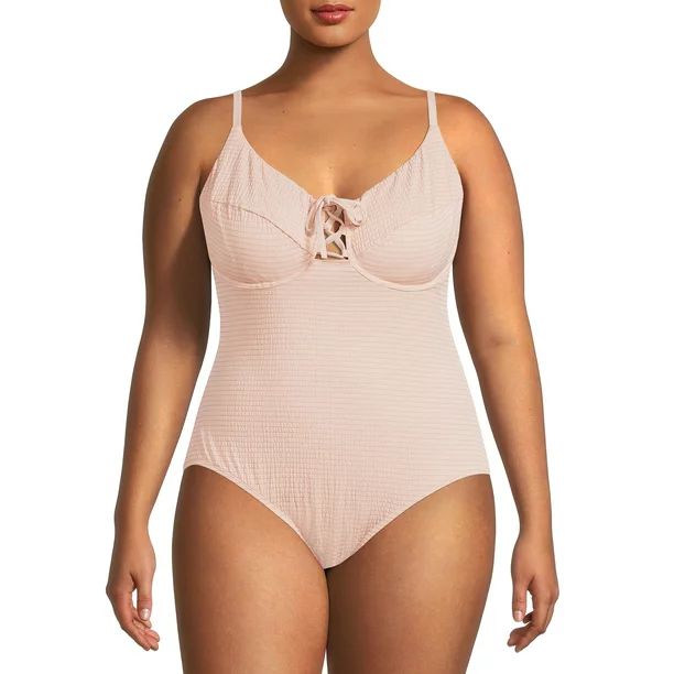 Time and Tru Women's Smocked One Piece Swimsuit | Walmart (US)