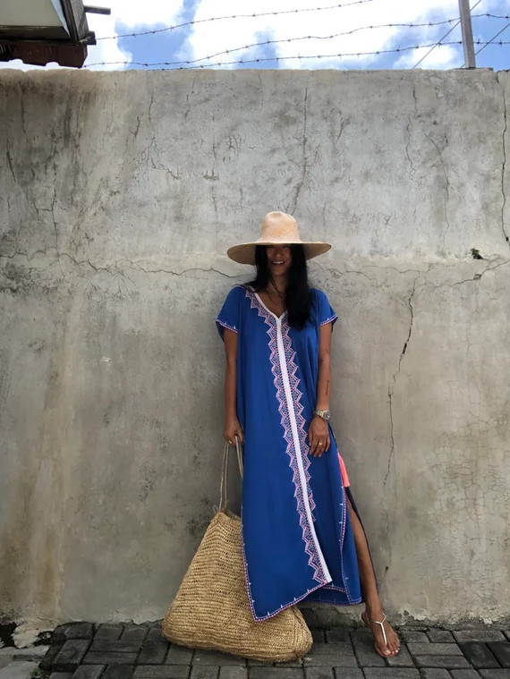 TS03/Blue  kaftan long DressSummergypsyhippie Festival | Etsy | Etsy (US)