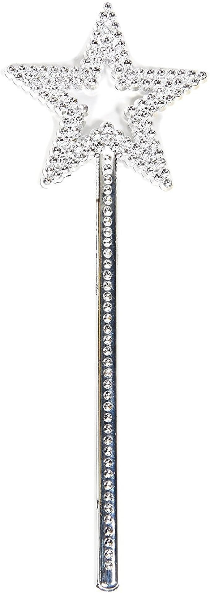 AKOAK Star Wand,13 Inches Silver Fairy Princess Angel Wand | Amazon (US)