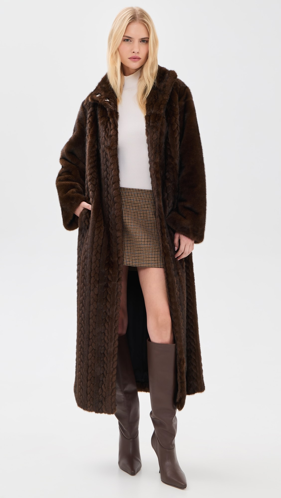 Avec Les Filles Combo Body Long Coat | Shopbop | Shopbop