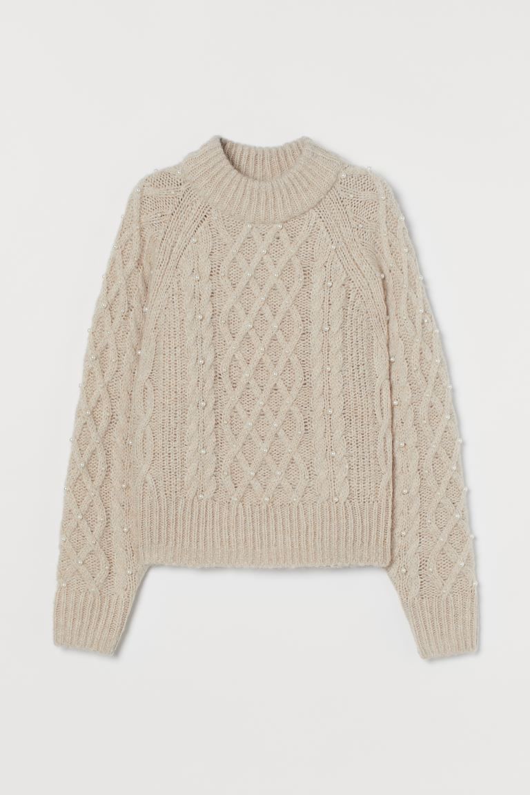 Beaded Cable-knit Sweater | H&M (US)