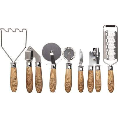 Rae Dunn Everyday Collection 7 Piece Wooden And Stainless Steel Kitchen Gadget Set- Kitchen Tools With Wooden Handles | SHEIN