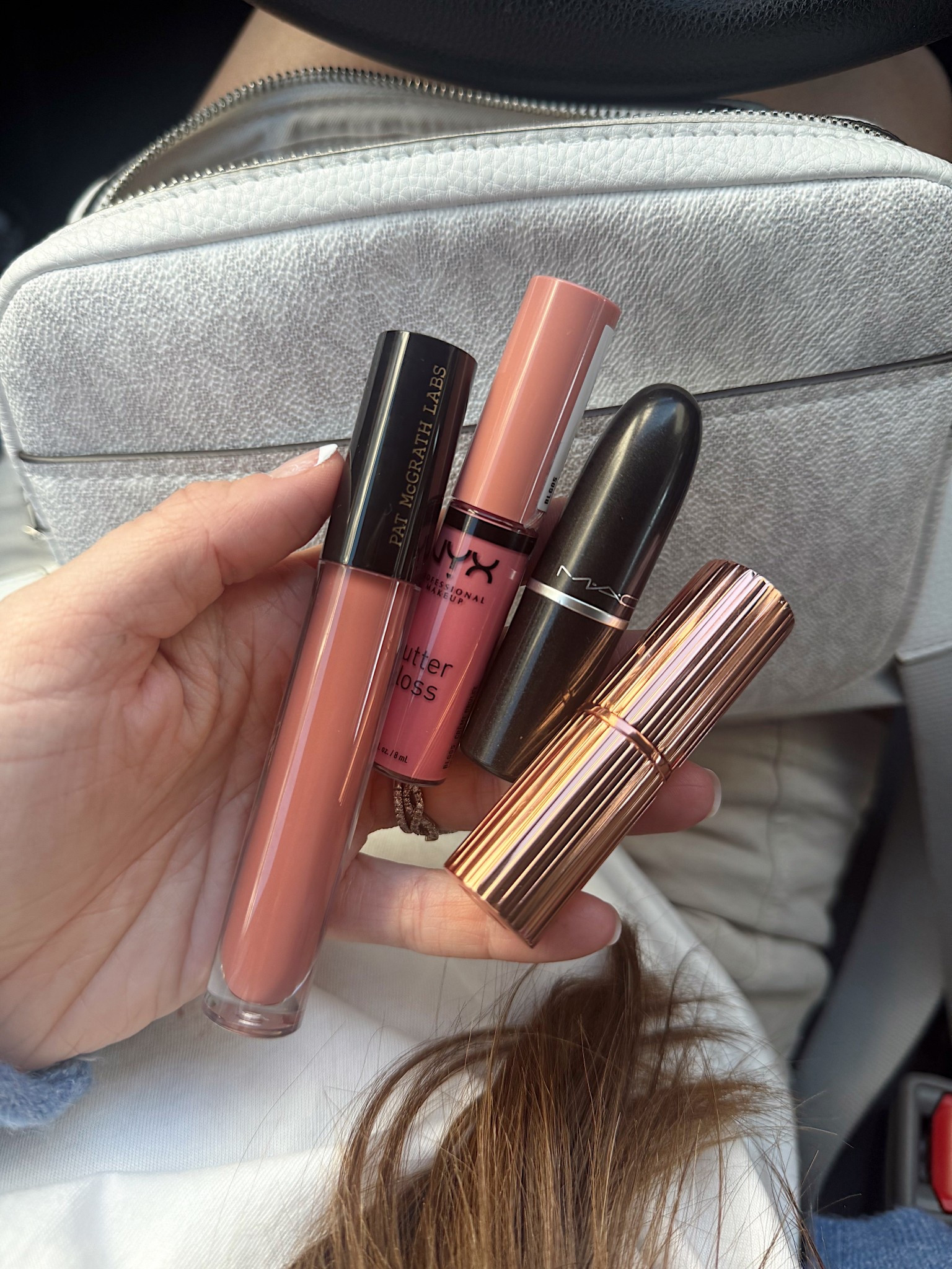 My go to lipsticks and glosses right now! So fun to mix them together ✨ 

Elf liner: truth or bare OR baddest beige 
NYX butter gloss: crème brûlée 
Charlotte Tilbury: pillow talk fair
Pat McGrath: flesh fantasy
MAC: crème d'nude 

#LTKBeauty #LTKFindsUnder50 #LTKStyleTip