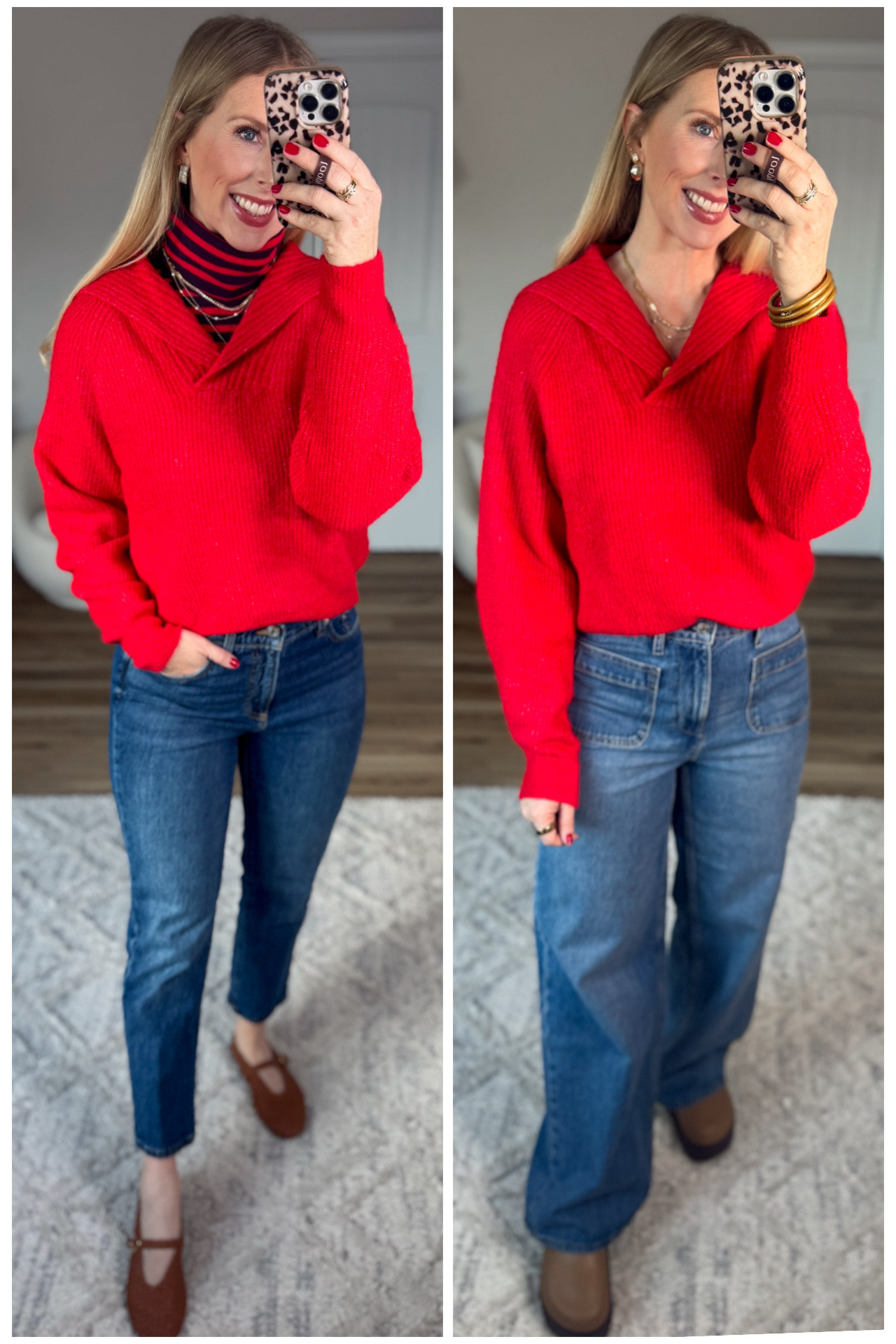 2 ways to style this red sweater from Walmart! Size small 

#LTKHoliday #LTKSaleAlert #LTKFindsUnder50