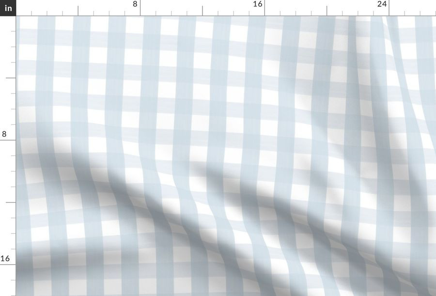 1" Check Soft Blue on white | Spoonflower
