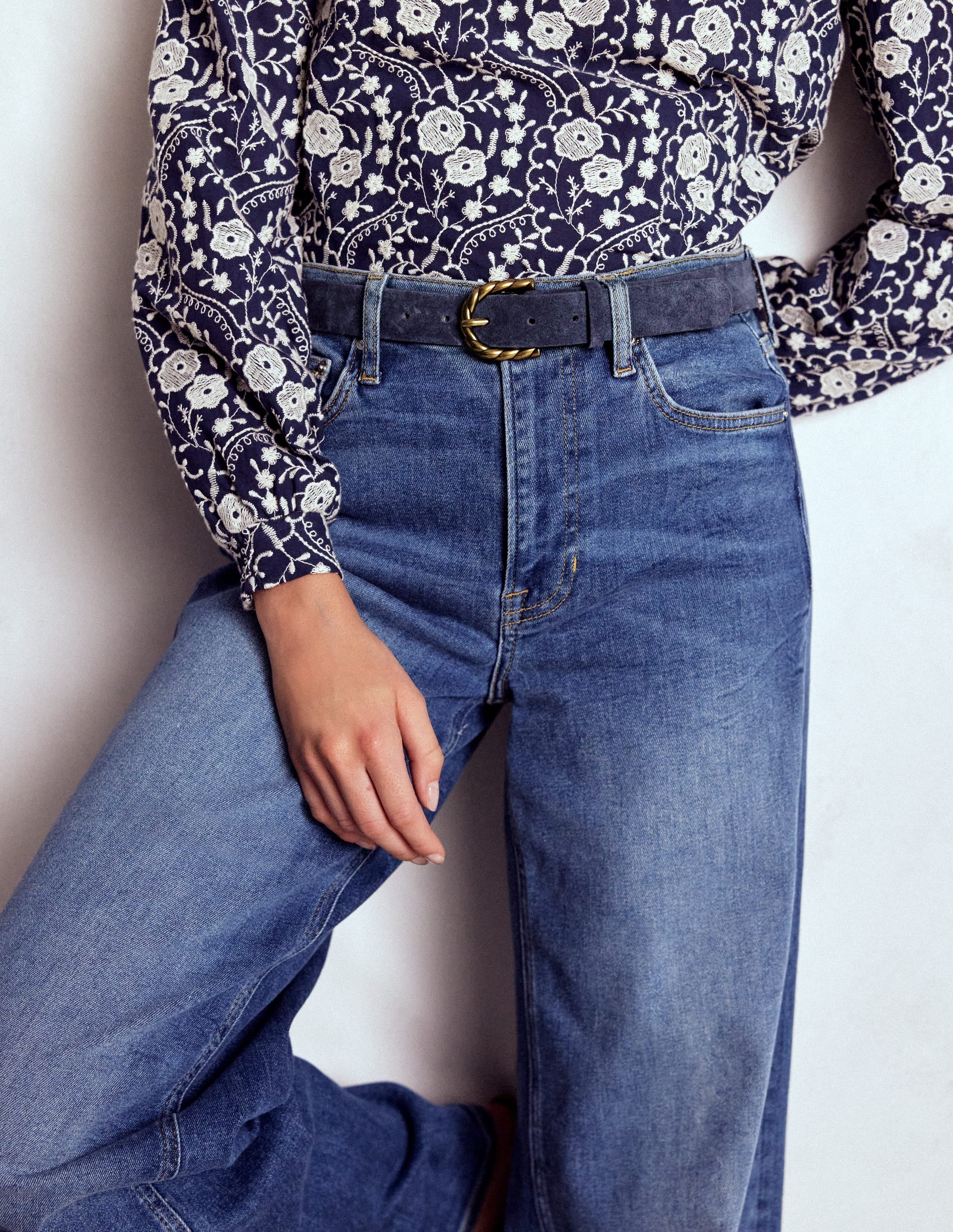 Twist Buckle Belt-Navy | Boden (US)