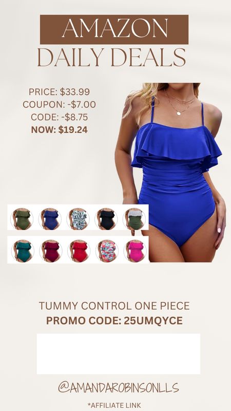 Amazon daily deals
Women’s one piece tummy control swimsuit 

#LTKswim #LTKfindsunder50 #LTKsalealert