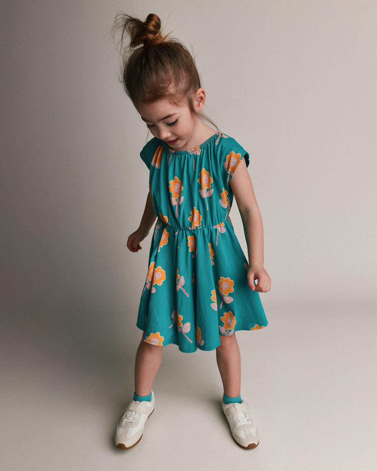 Toddler Girl Avenue Twirl™ Dress in Floral Print - Teal - Otter Avenue | Carter's | Carter's Inc