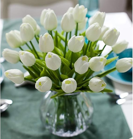 30pcs Real Touch Tulips PU Artificial Flowers, Fake Tulips Flowers for Arrangement Wedding Party ... | Amazon (US)
