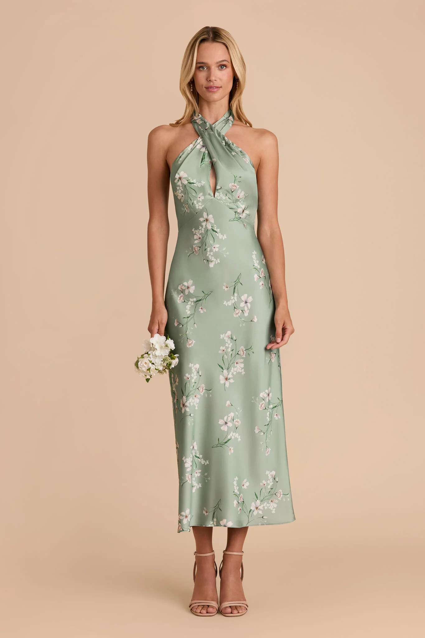 Monique Sage Le Fleur Monique Matte Satin Bridesmaid Dress | Birdy Grey | Birdy Grey