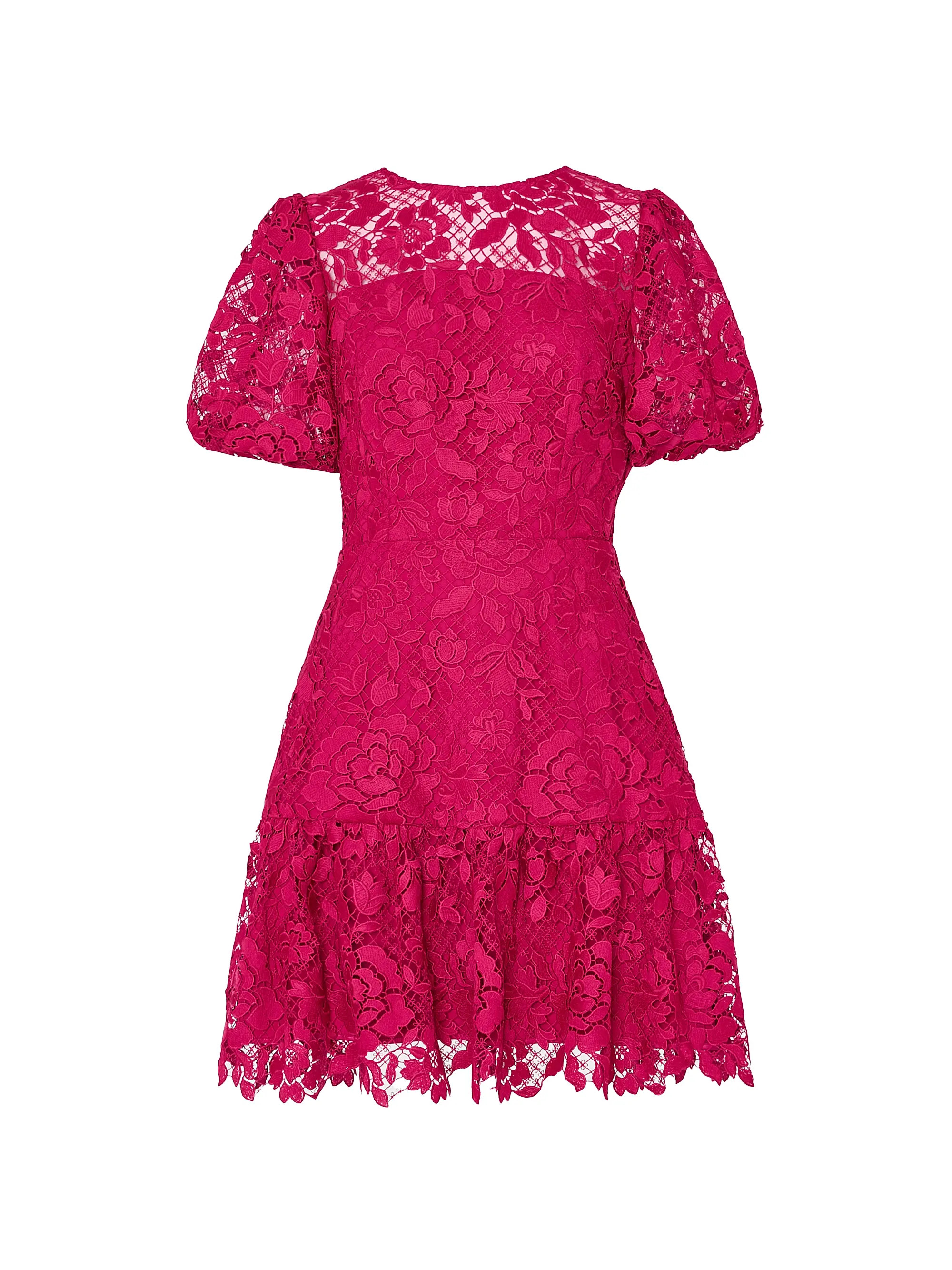 Milly Yasmin Floral Lace Fit & Flare Minidress | Saks Fifth Avenue | Saks Fifth Avenue
